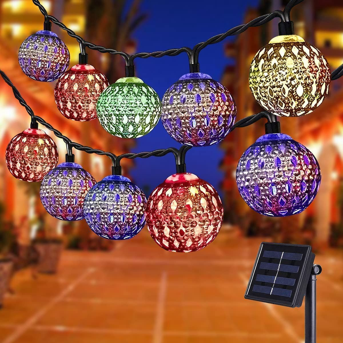 Omgoods LED Solar Fairy Lights met 50 verlichtingsmodi, 7m