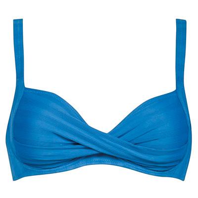 Lidea - Women's Linear Code Cross-Over Bikini Top - Bikini-Top Gr 42 - Cup: C blau