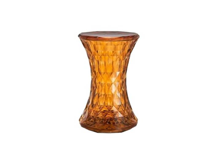WJIAYAO Runder Sitzhocker Aufbewahrungshocker Transparentes Mehrzweck-Badezimmer und Wohnzimmer(Orange)