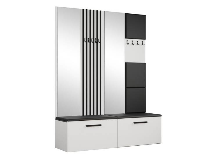 GARDEROBENSCHRANK MODULO 161,2/204/40 cm Modern Garderobe-Set Weiß