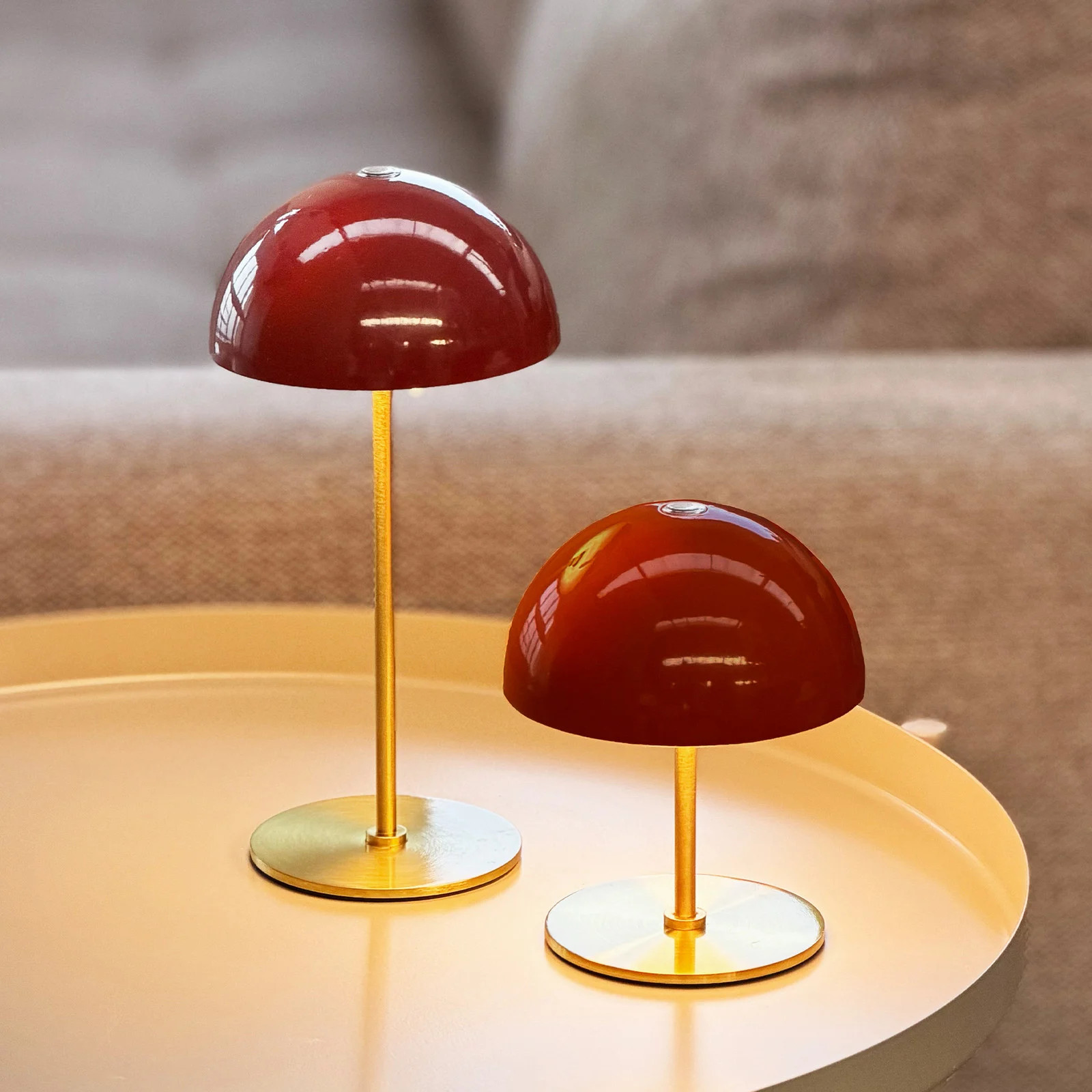Dyberg Larsen Along LED-batterijtafellamp, rood, set van 2