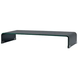 Helloshop26 - TV-Möbel Sideboard TV Fernseher praktisches Design Monitorständer 80  cm Glas schwarz