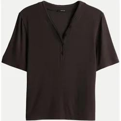 Feines Rippshirt Sanez Braun 38