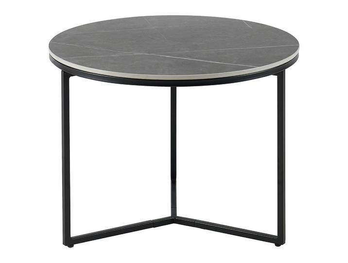 Livetastic Beistelltisch, Grau, Schwarz, Metall, Keramik, rund, 60x45x60 cm, Wohnzimmer, Wohnzimmertische, Beistelltisch, Beistelltische rund