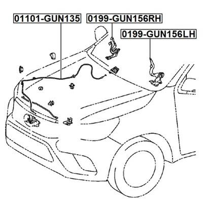 FEBEST Motorhaubenzug 01101-GUN135 für TOYOTA