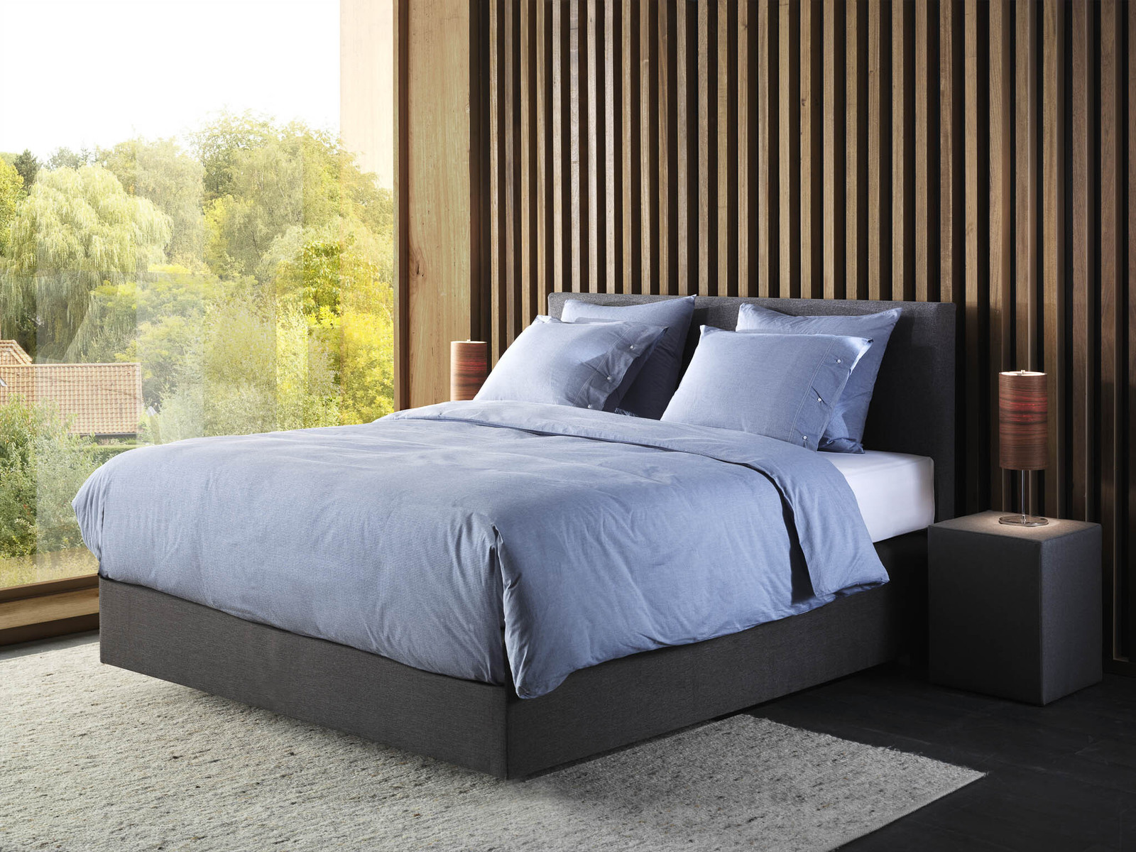 Ostia beddengoed Estate blauw maat 135
