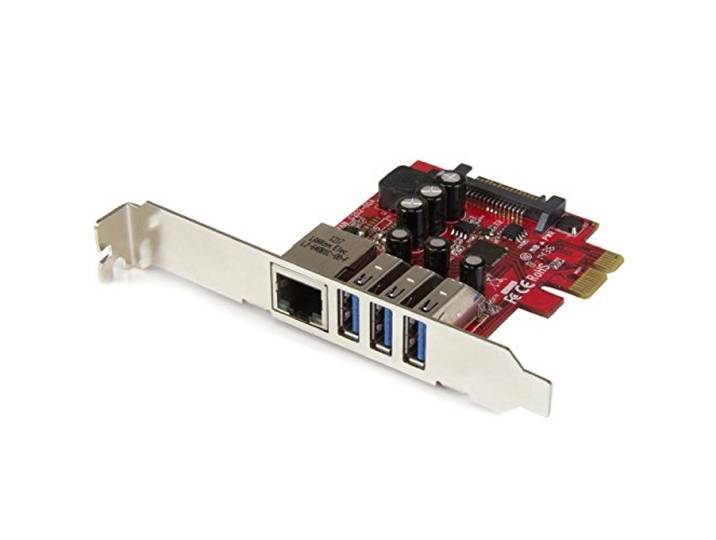 StarTech.com 3-poorts PCI Express USB 3.0-kaart + gigabit Ethernet