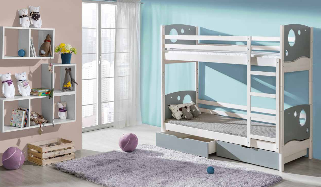 Etagenbett Hochbett Kinderbett 5 Farben Skandinavische Kiefer Holz Kinder Zimmer