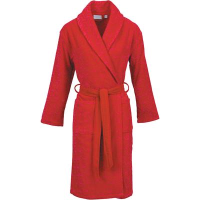 Damenbademantel CARL ROSS "Velours" Gr. 36, rot (intense rot, pink), L:110cm, Velours, Hausmäntel, Schalgragen