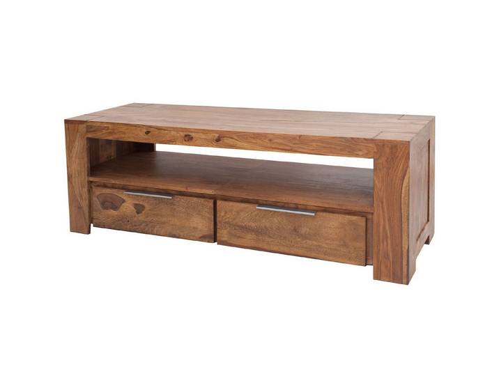 Licht-Erlebnisse TV-Board MAKASSAR, Holz 130 x 45 cm 2 Schubladen großes Fach