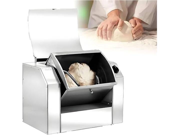 AityBuy Elektrische Teigmaschine, Gewerbliche Knetmaschine Mit 3 Kg/5 Kg/8 Kg/10 Kg Kapazität, Gewerbliche Teigmaschine, Mit Um 90° Drehbarem Rührbehälter 5KG