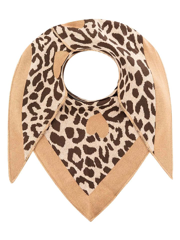 Zwillingsherz Dreieckstuch "Liebes Leo" in Beige - (L)200 x (B)130 cm - onesize