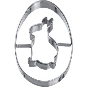 Westmark Ausstechformen 36762291, Osterei mit Hase, aus Edelstahl, 8 cm