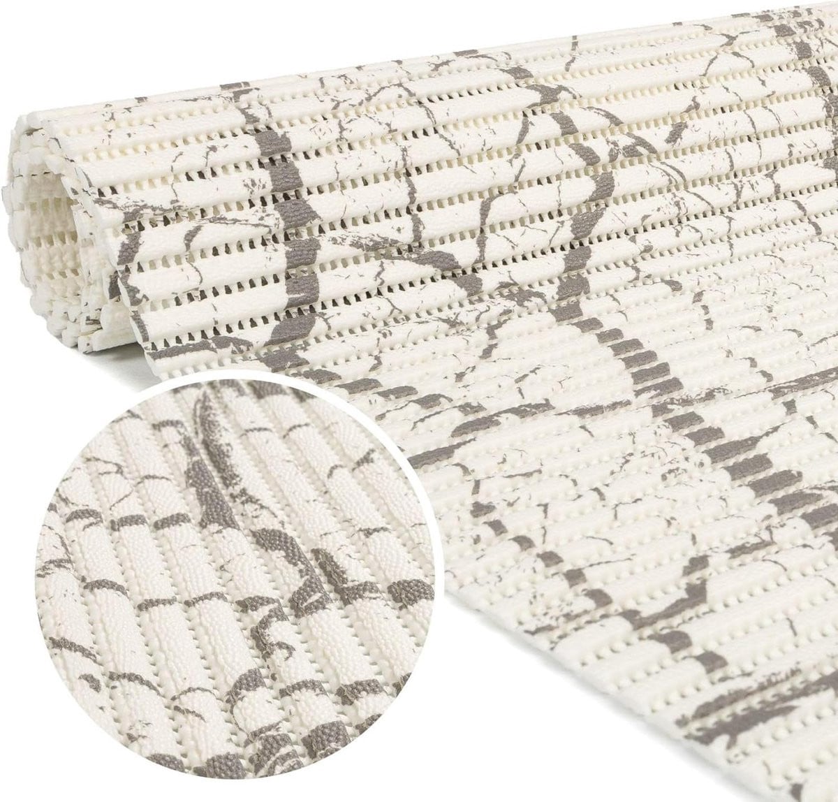 Grijs Schuimmat Badkamer met Antislip Structuur - 65 x 240 cm