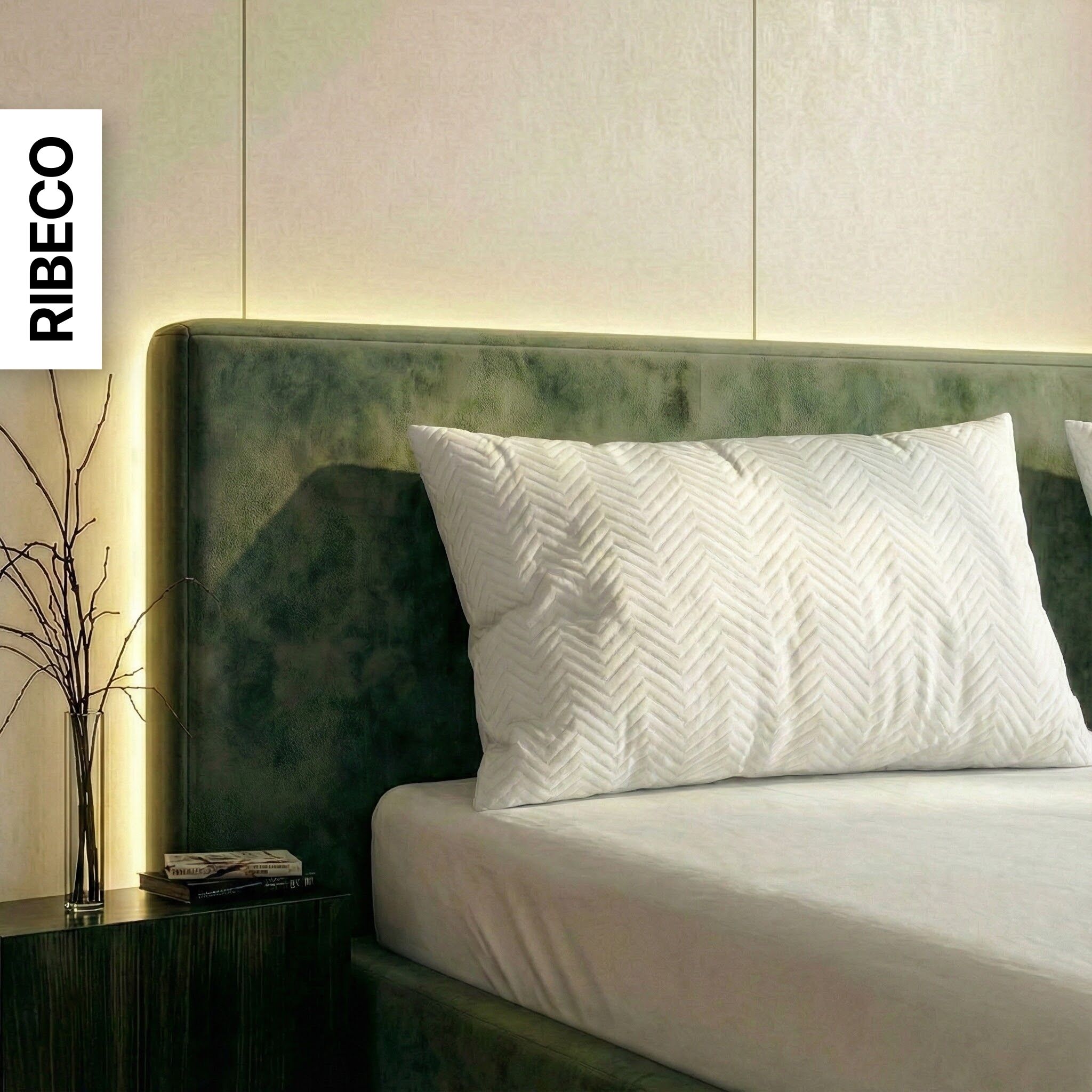 Nackenstützkissen RIBECO "Luca Kissen 40x80 & 80x80 cm, 18 cm Höhe", weiss (weiß), B:40cm H:18cm L:80cm, Kissenbezug: 100% Polyester. Steppfüllung: 100% Polyester, Kopfkissen, Nackenstützkissen, mit kleinen Taschenfedern & mit über 1700 positiven Kundenbe