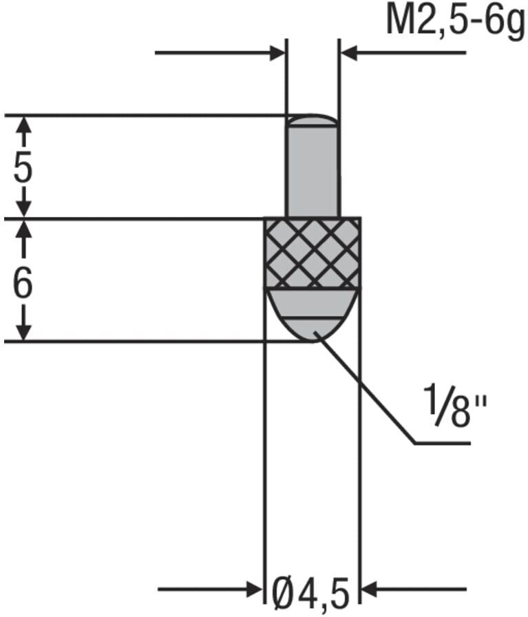Helios-Preisser Messeinsatz M2,5mm Kugel- einsatz 1/8 (0710197)