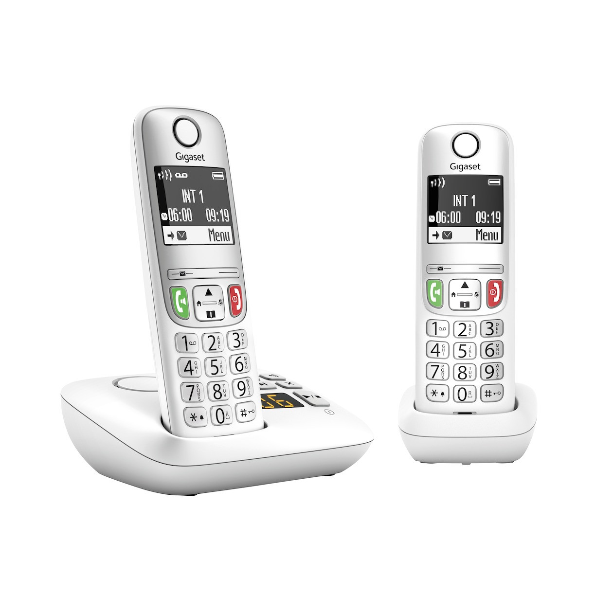 Gigaset A605A Duo draadloze DECT huistelefoon met antwoordapparaat en nummerherkenning, wit