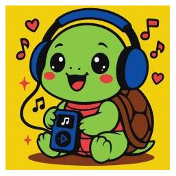 Ideyka Malen nach Zahlen - Schildkröte hört Musik 25x25 (66128913)