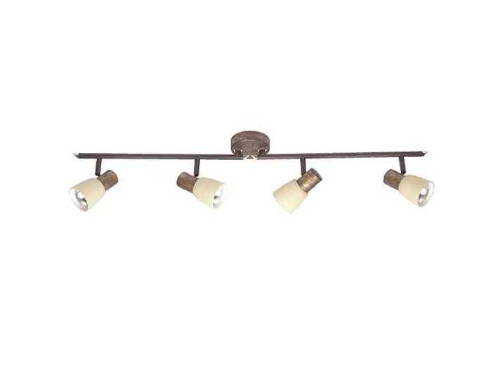 Brilliant 35832/56 Plafonnier 4 Lumières Ajustable Métal/Verre Marron 85 x 23\,2 x 23\,2 cm