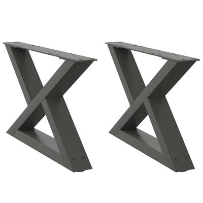 Helloshop26 - Set aus 2 modernen verstellbaren Couchtischbeinen 60 x 30 cm aus anthrazitfarbenem Stahl