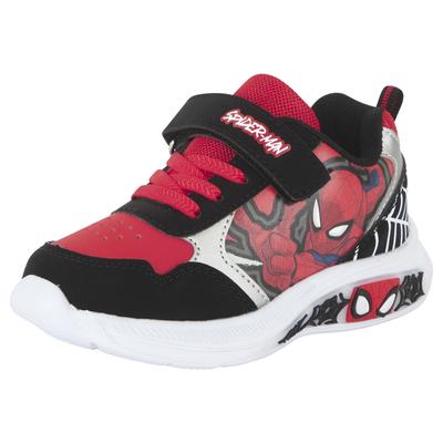 Sneaker DISNEY "Spiderman", Mädchen, Gr. 32, schwarz, Synthetik, Schuhe Sneaker, mit cooler Blinkfunktion