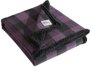 Eddie Bauer Flannel Cotton With Faux Shearling Reverse Throw Blanket (50X60 Inches)