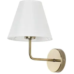 ARTE LAMP Wandleuchte innen – LED-Wandlampe mit bronzefarbener Metall-Lampenfassung und weißem Lampenschirm – mit Kabel
