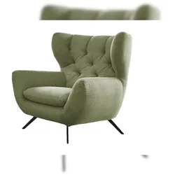 KAWOLA Sessel CHARME Hochlehnsessel Cord olivgrün
