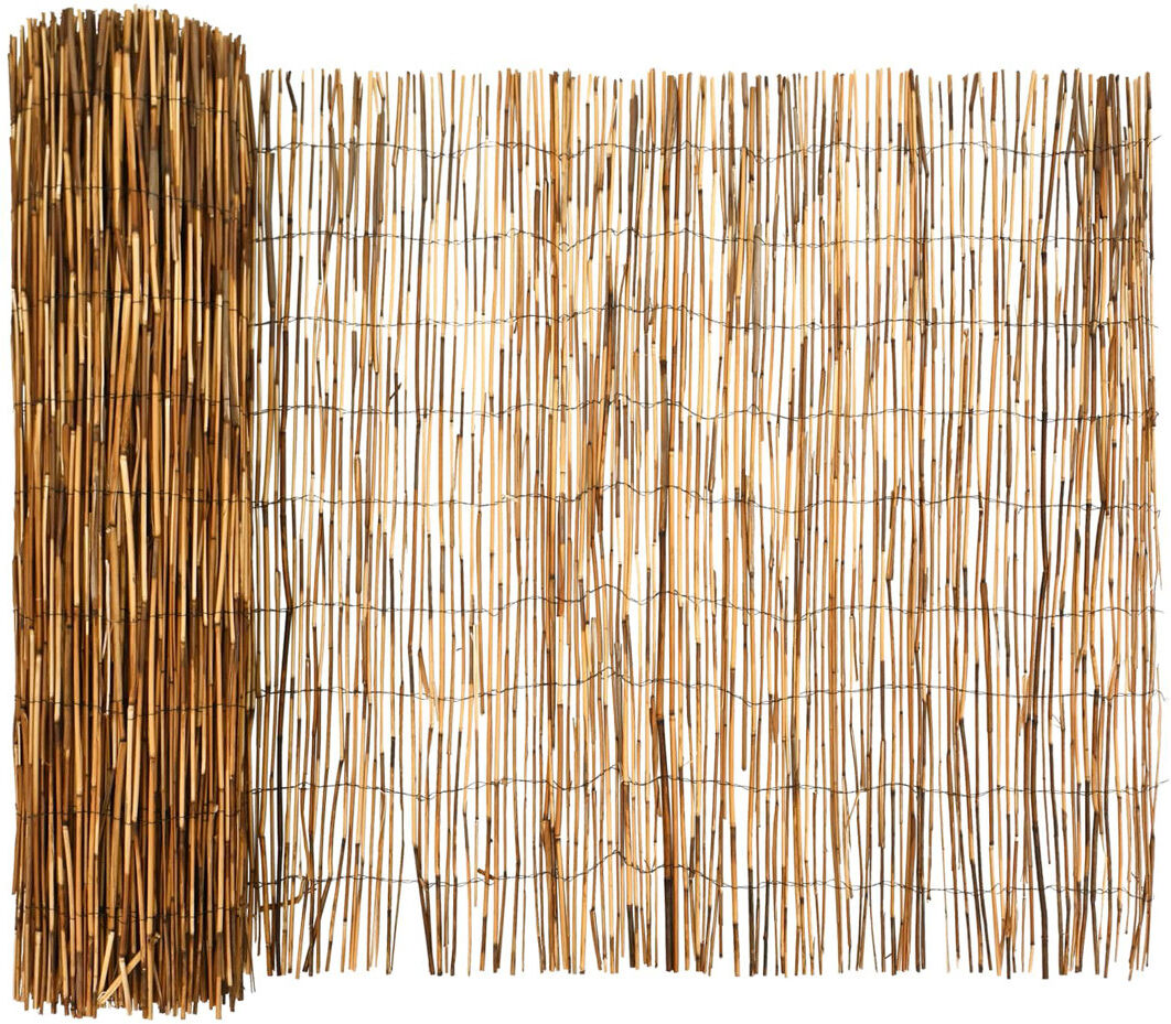 vidaXL Wicker Fence Panels Fencing with 1 Panel(s) Included Carbonized 90cm H x 600cm W