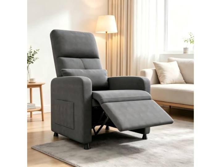 GarveeMore Elektrischer Relaxsessel/TV-Sessel mit Massage & Wärme Verstellbare Rückenlehne & Liegefunktion - Fußstütze, Lendenstütze, USB-Ladeanschluss, Seitentaschen, Leinenoptik