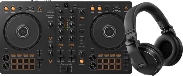 Pioneer DJ DDJ-FLX4 DJ-controller en Pioneer DJ HDJ-X5 Koptelefoon Zwart