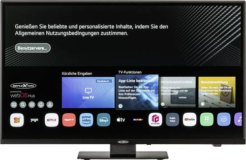 Reflexion LDDX24iBT_B LCD-TV 60cm 24 Zoll EEK E (A - G) DVB-T2, DVB-C, DVB-S2, Full HD, Smart TV, WLAN, DVD-Player, CI+ Schwarz