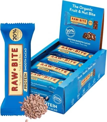 RAW Bite - Protein Smooth Cacao 12x45g 12x45 g Riegel