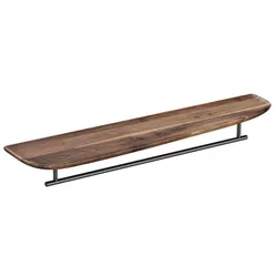 VitrA Plural Handtuchstange 64063 75 x 13/18 x 9,5 cm, schwarz matt/walnuss, asymmetrisch links