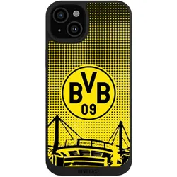 Nivocase Handyhülle für Apple iPhone 15 Plus Hülle NIVOpure Case Schwarz BVB Borussia Dortmund Stadion (Apple iPhone 15 Plus), Smartphone Hülle, Schwarz