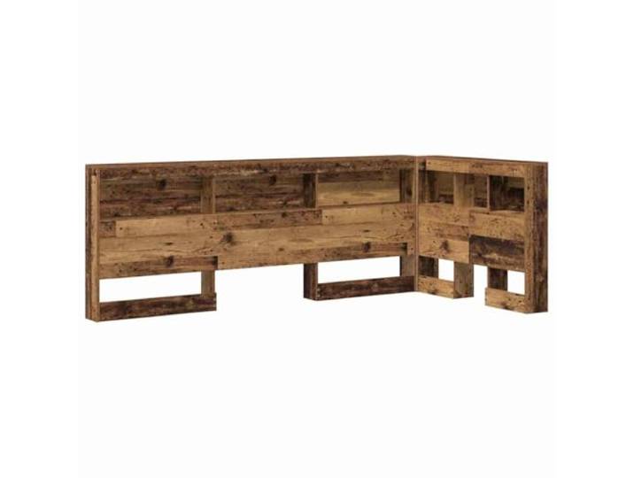 Kopfteil aus Holz mit Ladestation, Farbe Stahlrahmen, robuste Einlegeböden, minimalistisches Design, L-förmige Struktur, Bodenmontage, leicht zu reinigen, Finish