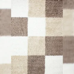 Teppich Wohnzimmer Hochflor Karo Weich Flauschig Waschbar Strapazierfähig Schlafzimmer OEKO-TEX Mokka 120x170 cm – RHEIN von Kadima Design