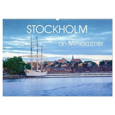 Stockholm an Mittsommer (Wandkalender 2027 DIN A2 quer), CALVENDO Monatskalender