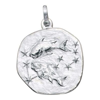 Sternzeichenanhänger JOBO "Anhänger Sternzeichen", silber (silber 925), Schmuckanhänger, Damen, Fische, Silber 925 (Sterlingsilber), 925 Silber rund