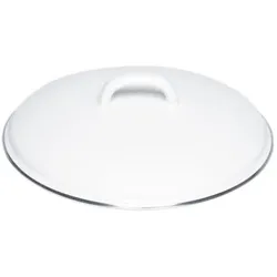 Riess Deckel mit Chromrand Ø14cm Weiss Emaille