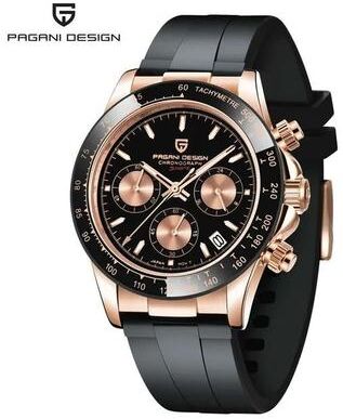 Uplifted Finds Pagani Design 40mm Quartz Watch Stainless Steel Sapphire gold Black