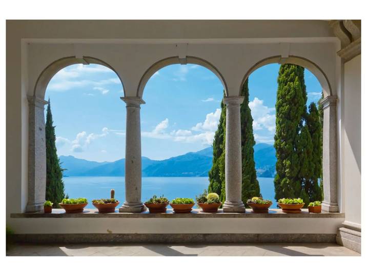 Digitaldruck auf Glas Wunderschöner Ausblick Auf Den See image LAND