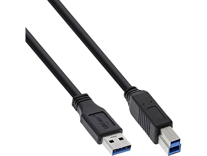 InLine 35310 USB 3.0 kabel, A naar B, zwart, 1 m