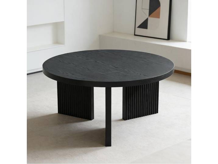 Table basse ronde élégante table de salon table d'appoint table basse ronde 80 cm - Élégante et peu encombrante Noir