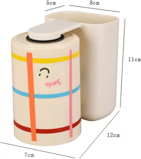 Inspire Curations Magnetic Wall Mounted Toothbrush And Cup Holder stripes