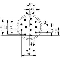 Weidmüller Kontakt SAI-M23-SE-12-F-PE-G