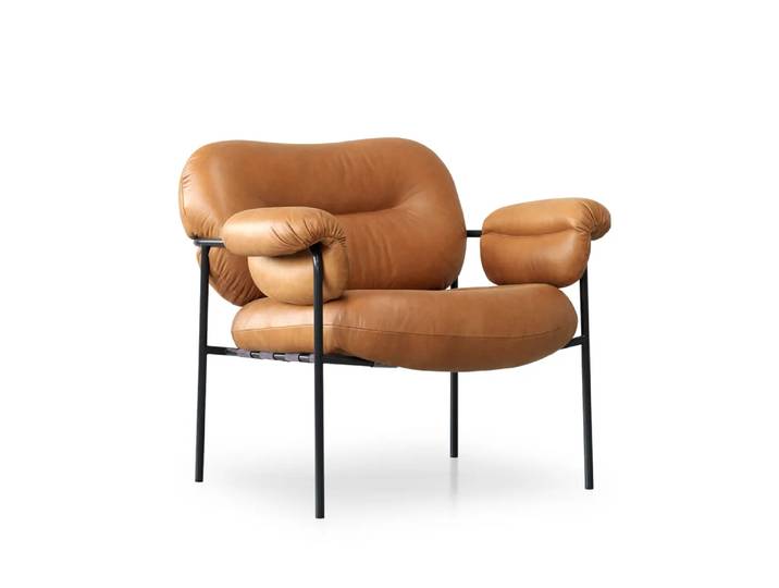 Fogia Bollo Sessel Vintage cognac-schwarz