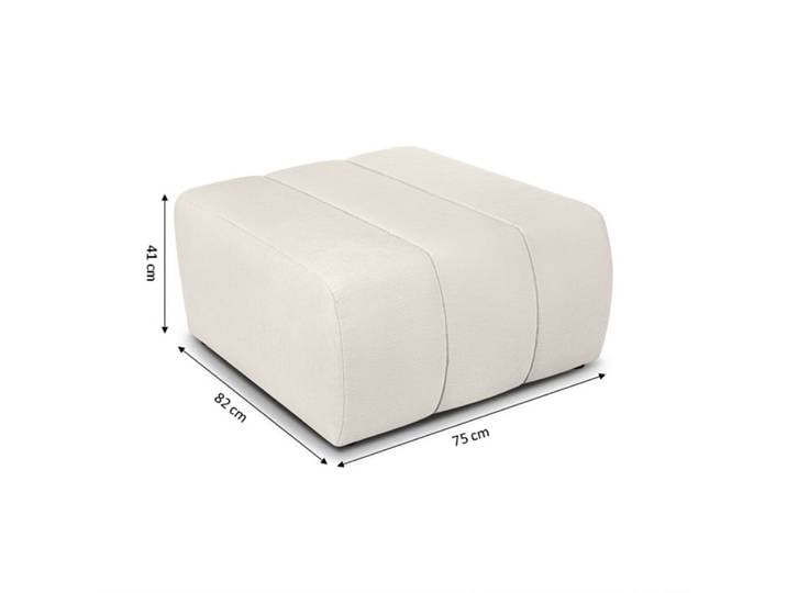 Pouf carré en tissu ecru