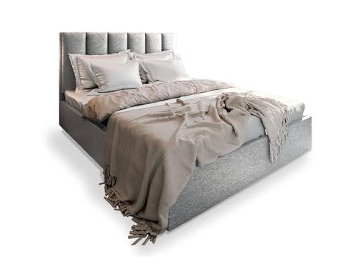 Masseno Polsterbett Lure 140x200 cm, Doppelbett, Bettkasten, Stauraum, Lattenrost Und Kopfteil - Hellgrau, SAWANA 21