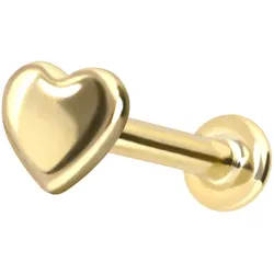 14 Karat Gold Labret mit Innengewinde HERZ